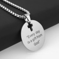 Amazon Silver Jewelry Stainless Steel Jewelry Charms Round Brand Pendants Necklace